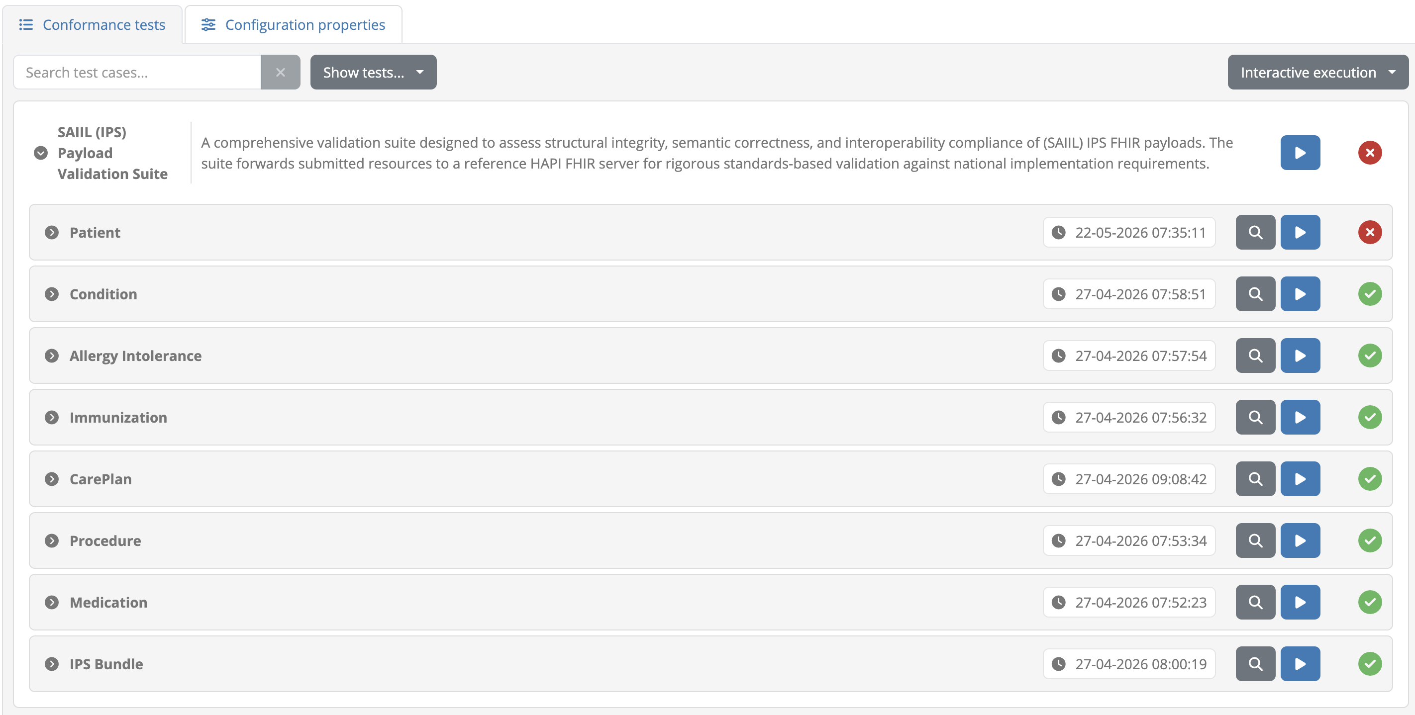 SAIIL IPS Payload Validation Suite test list